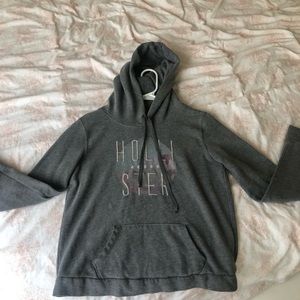 Hollister Hoodie Sweatshirt - Gray w/ Palm Trees